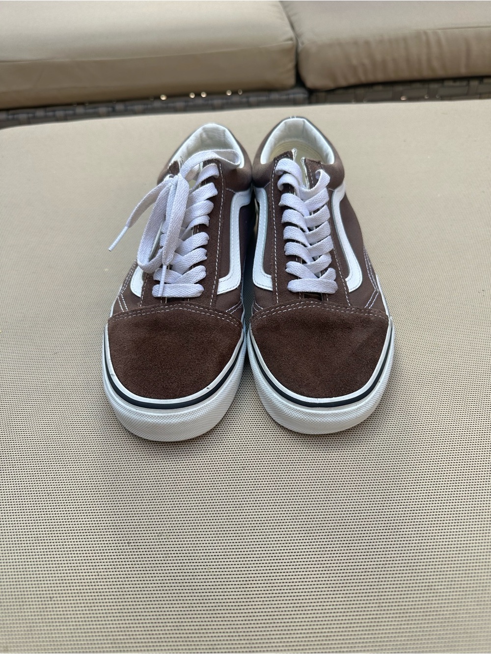 Vans Old Skool Brown Suede Sneakers with White Stripe